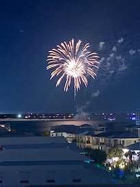 Fireworks view from our balcony