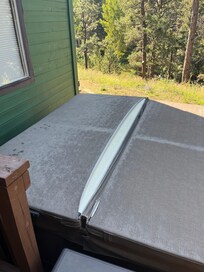 Damaged hot tub cover.