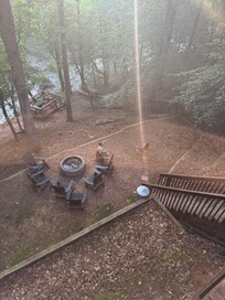 Looking down from the house towards the water