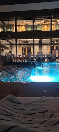 One of the pools and hot tub.
