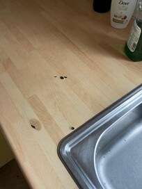 Work top old and damaged.