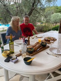 Eating on the terrace
