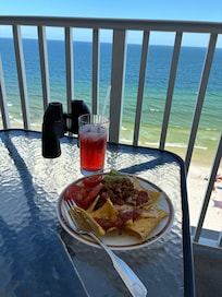 Dinner on 13th floor balcony