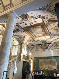 Ceiling of hotel lobby