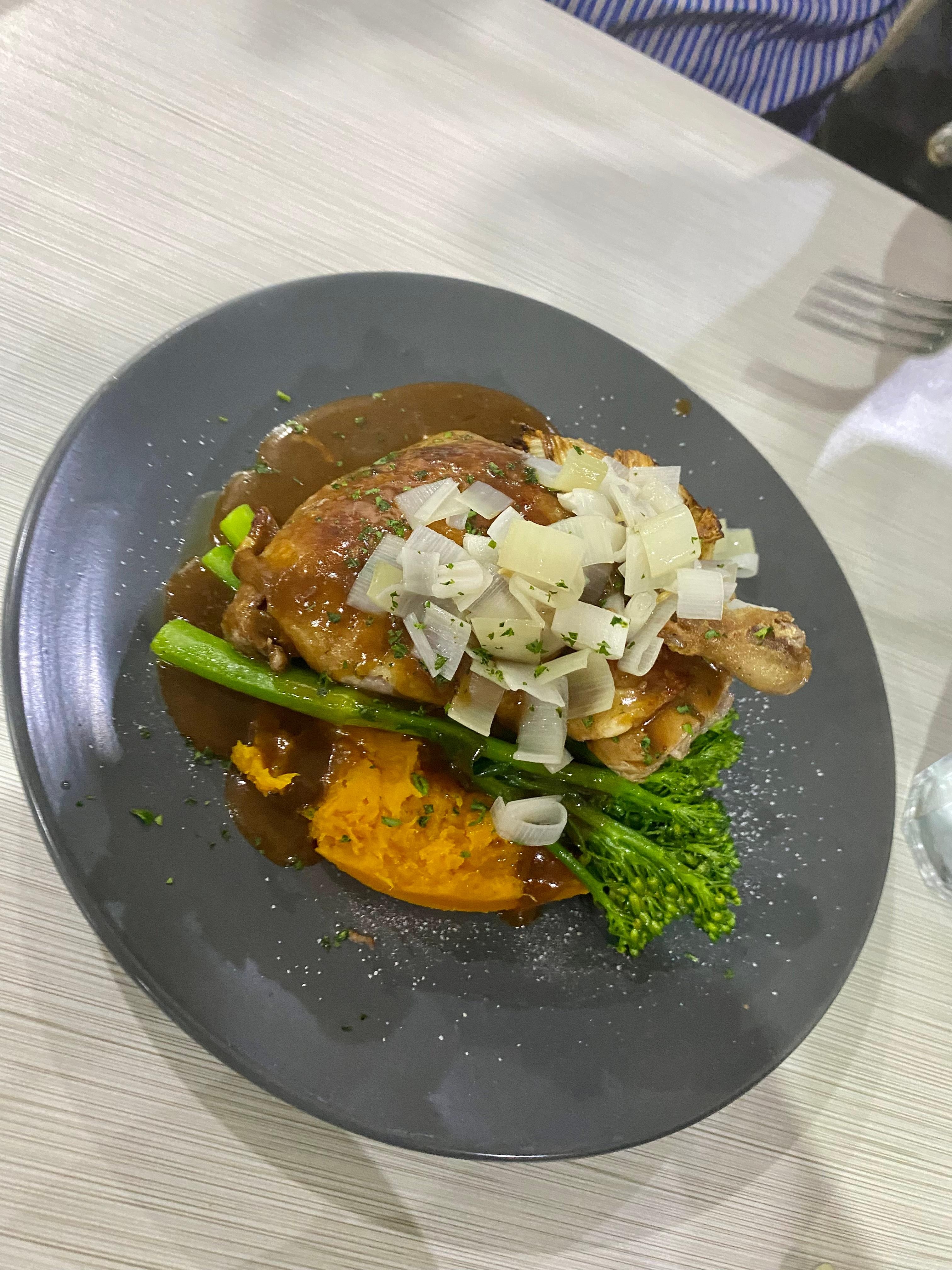 Meals were amazing 
Duck