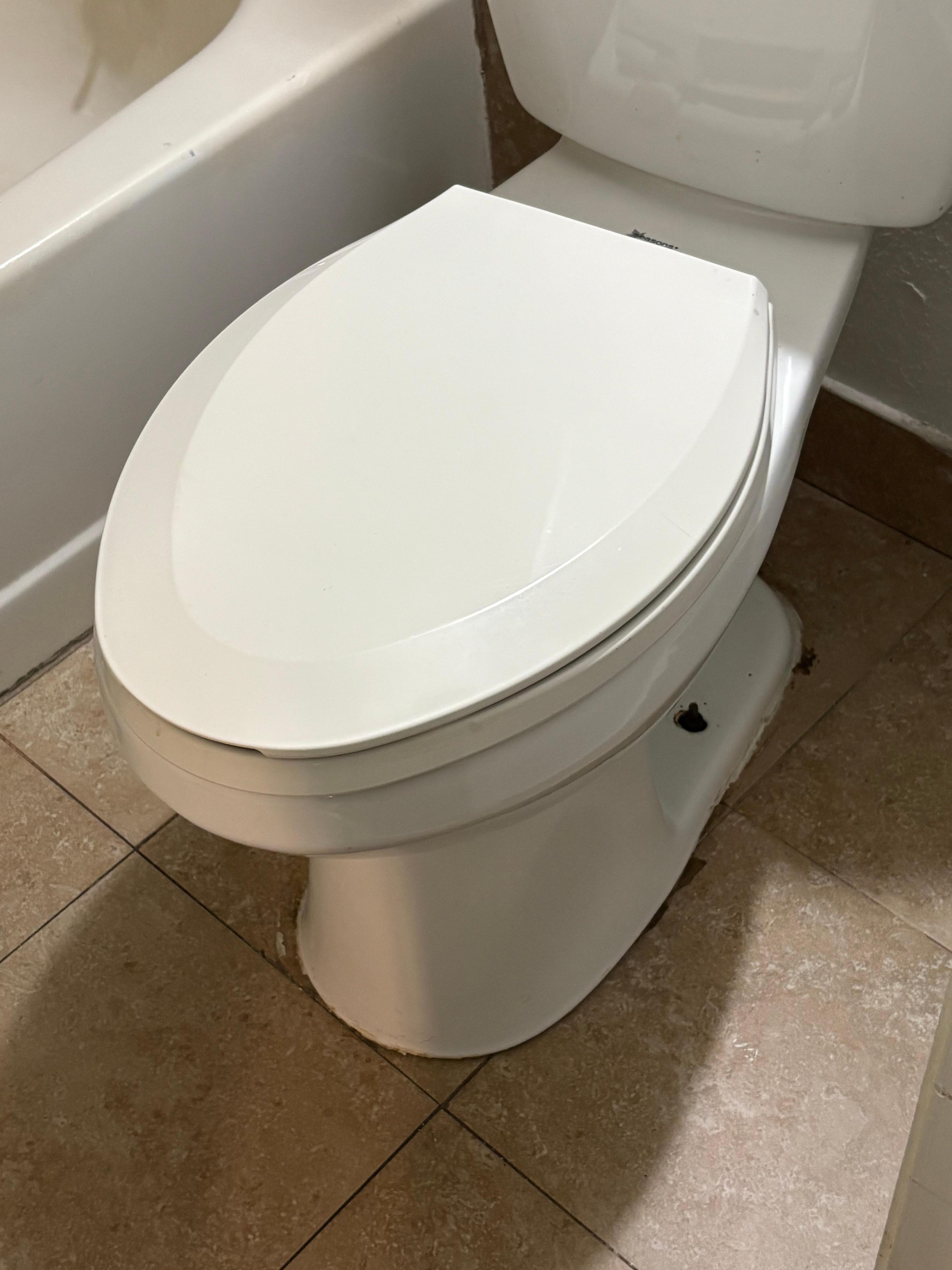 Toilet was put in crooked