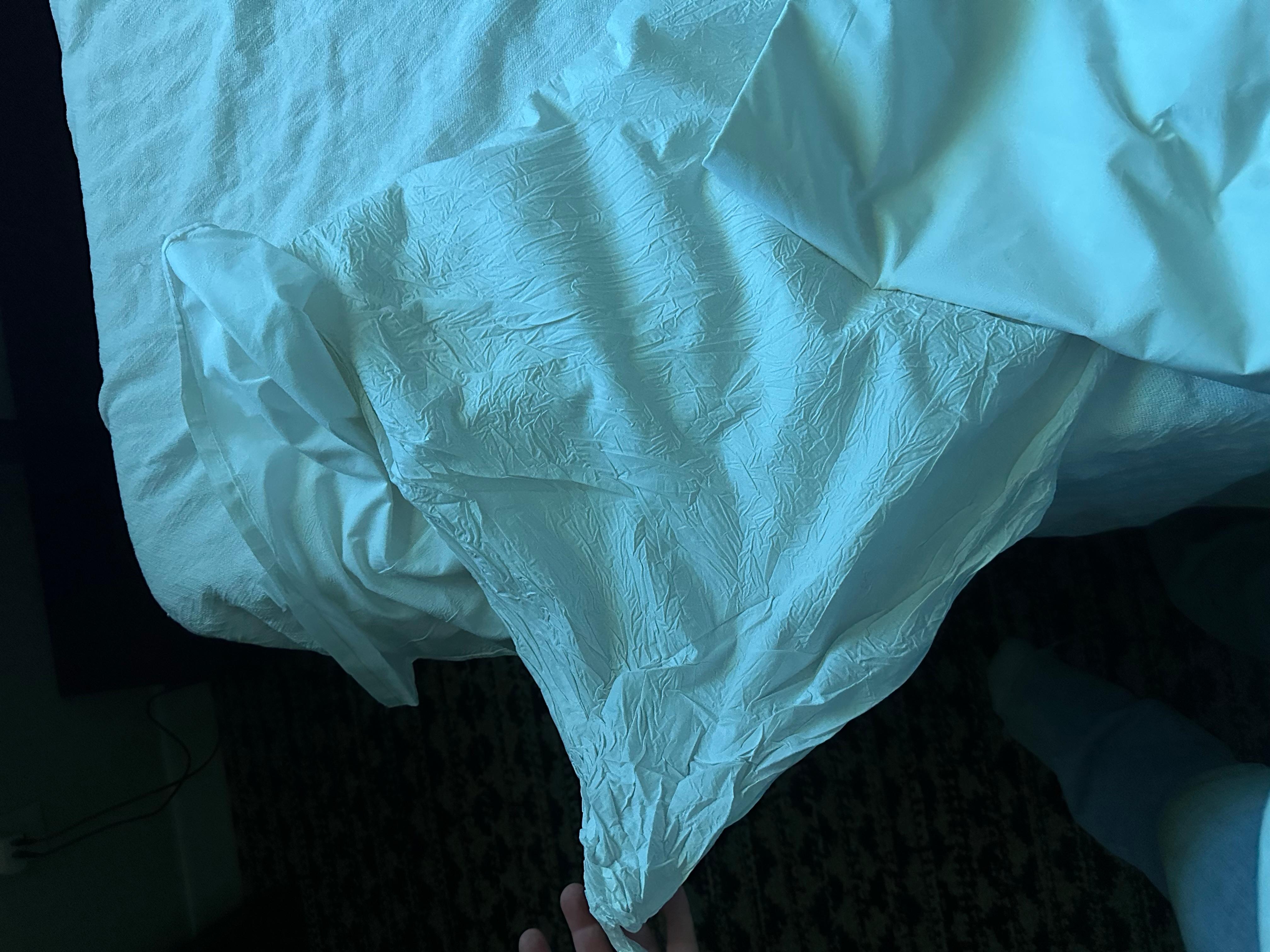 Sheets not ironed very stiff. 