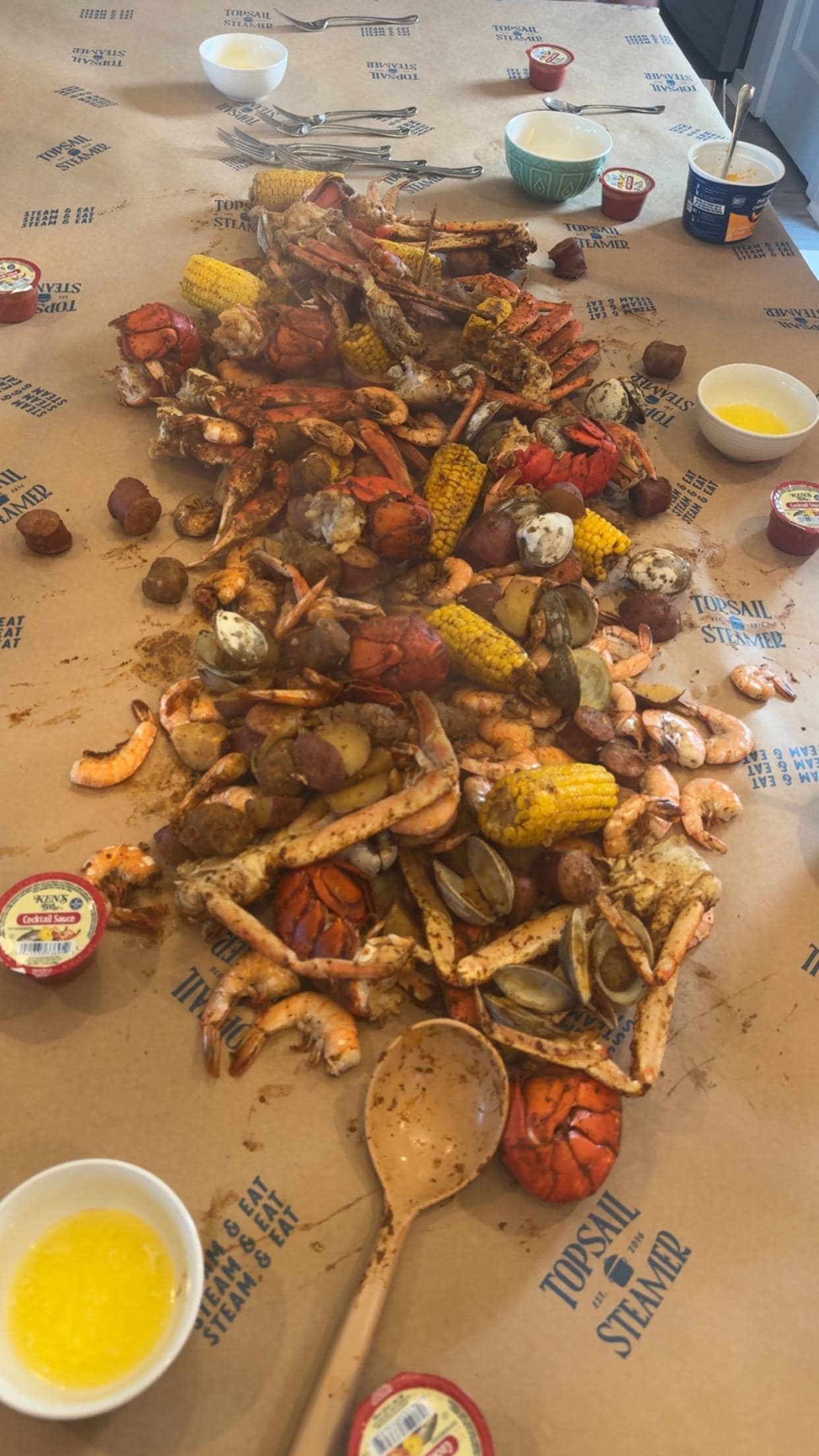 Topsail Steamers. Lobster, clams, shrimp corn etc. 