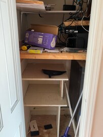 Feces in audio/visual closet no equipment