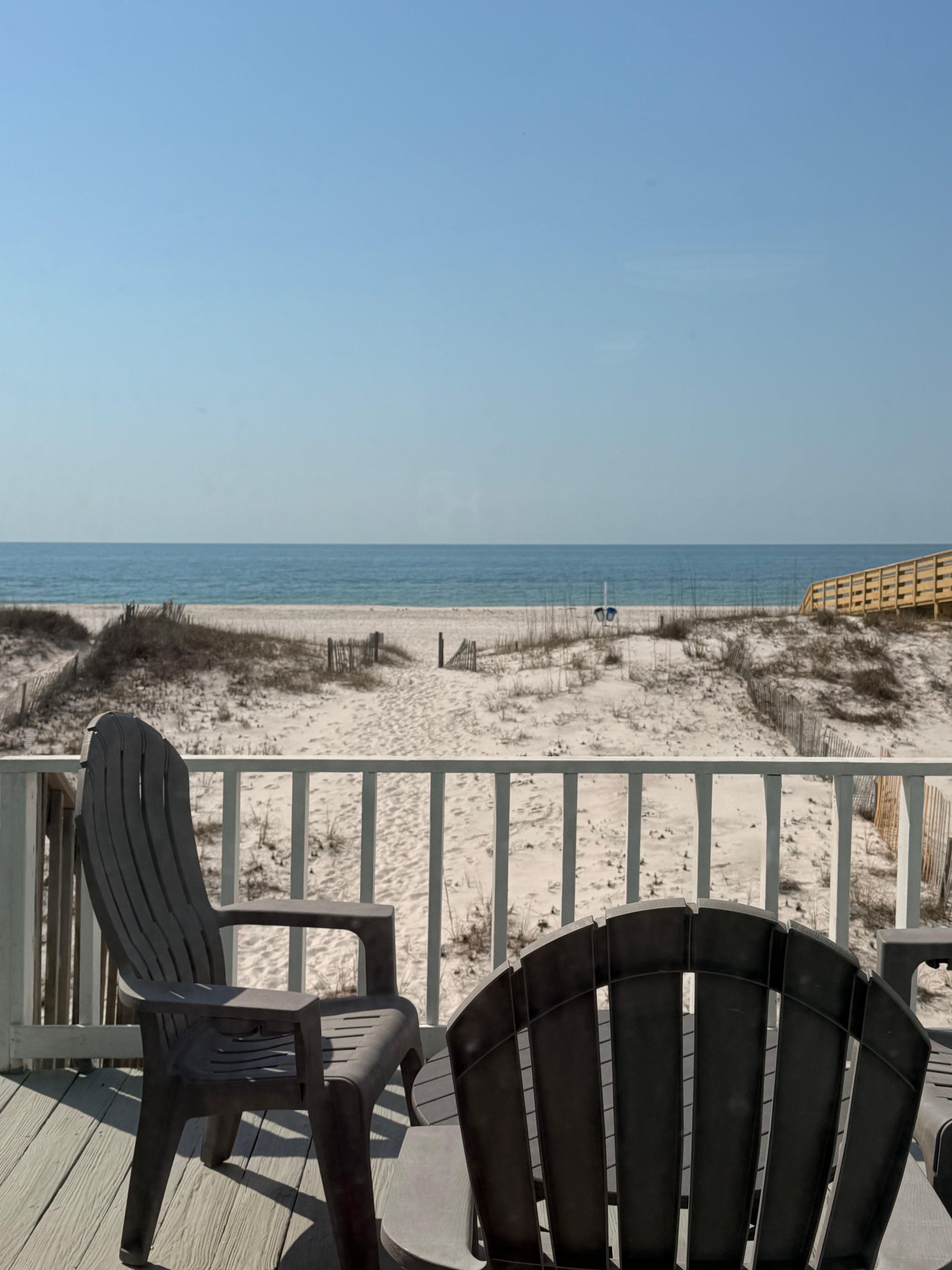 View from first floor balcony.