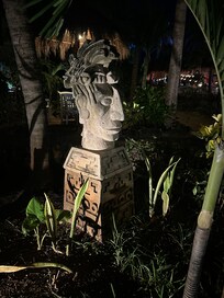 Lighted feature on the property grounds.