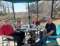 Lunch w/friends poolside.