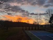 Sunrise from the porch of Pickleball Lodge