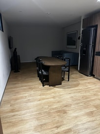 No decoration, no windows, dark, and no a/c vents making it unbearably hot. I hated this room