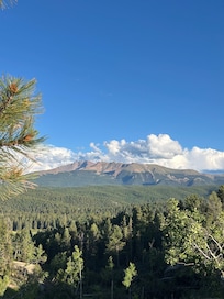 View of Pike's Peak from the road outside of the property.