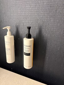 Hard to capture the scope of the soap/lotion material all over this wall.