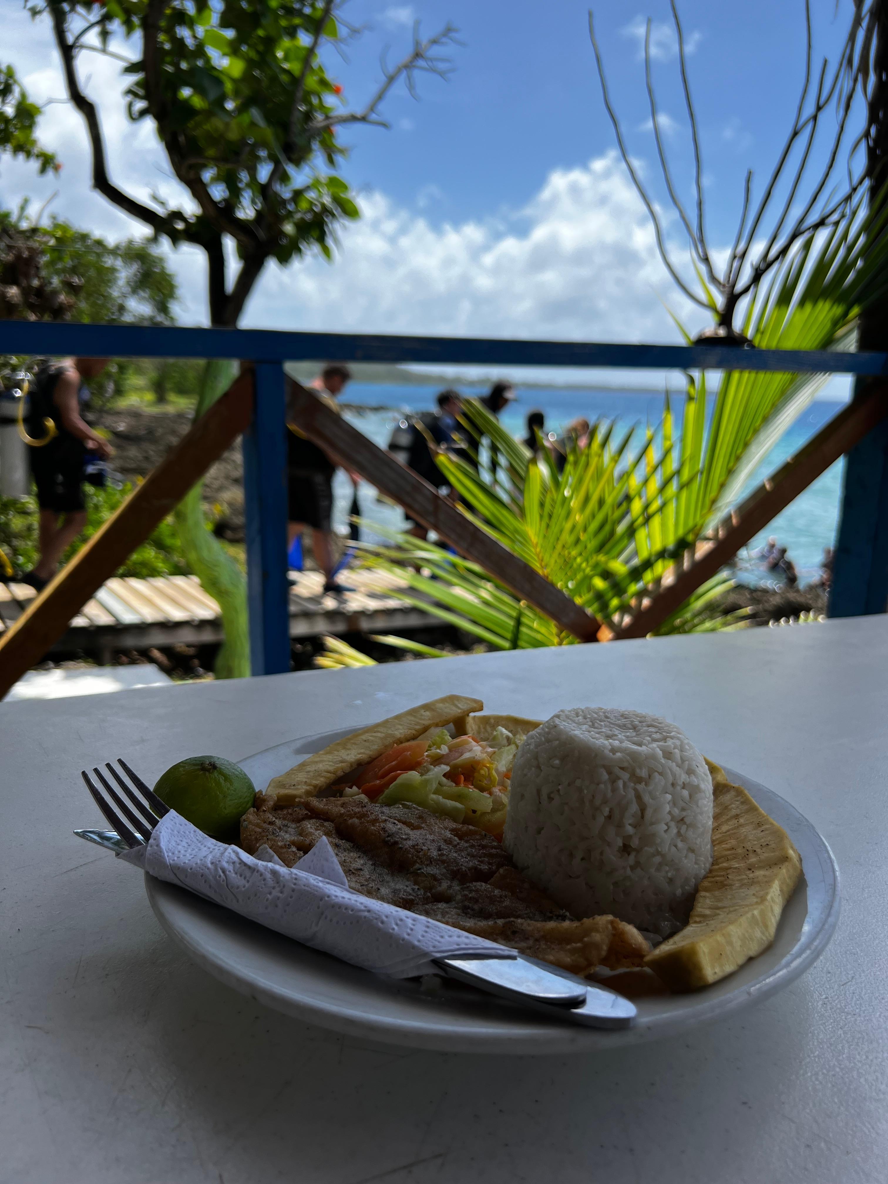 Lunch by the ocean with a Coco Loco