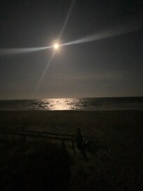 Full moon over the ocean