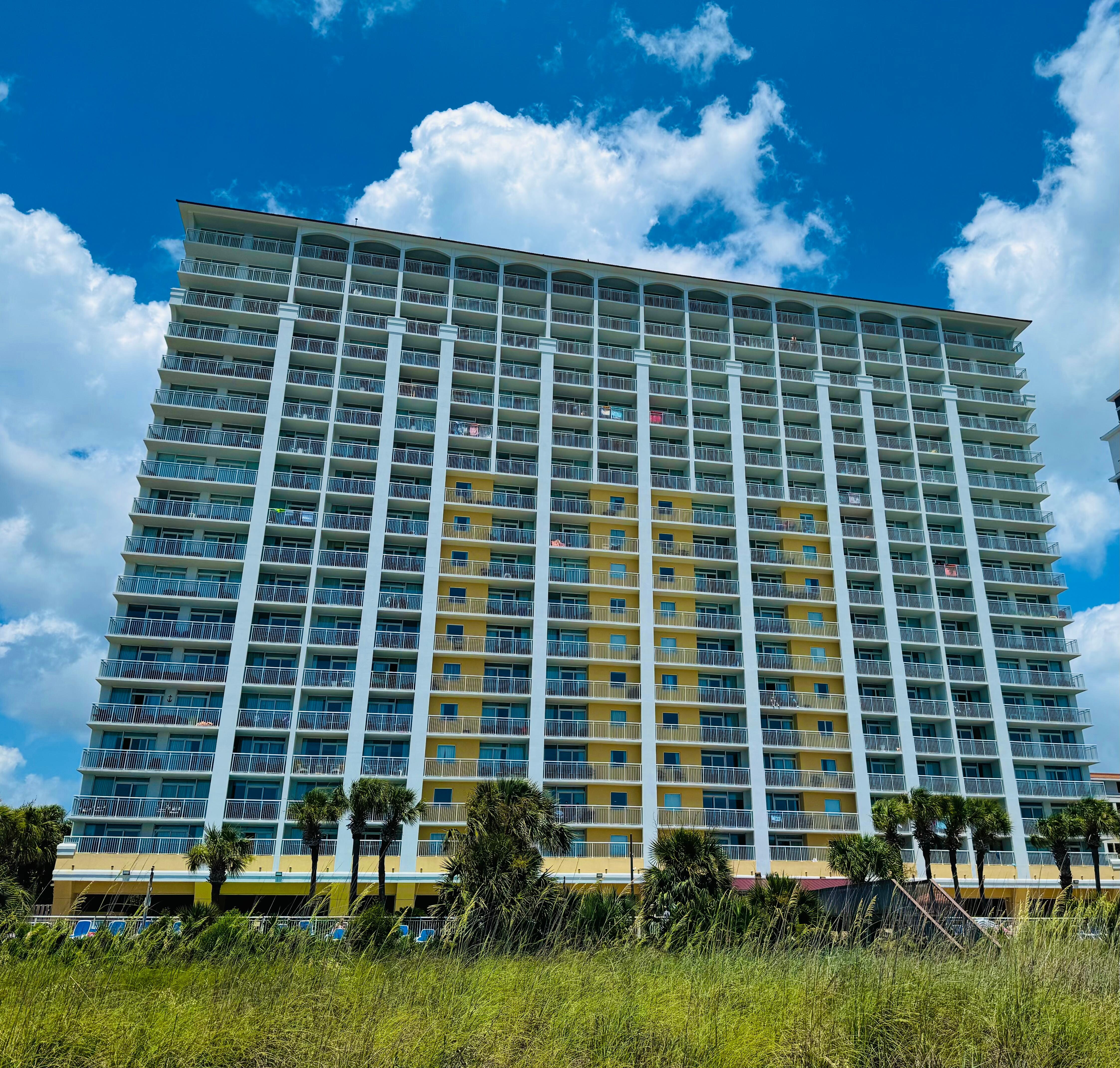 View of the building from the beach.