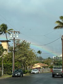 Rainbow from the gate of the house