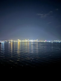 View of Nha Trang at night from the cable car