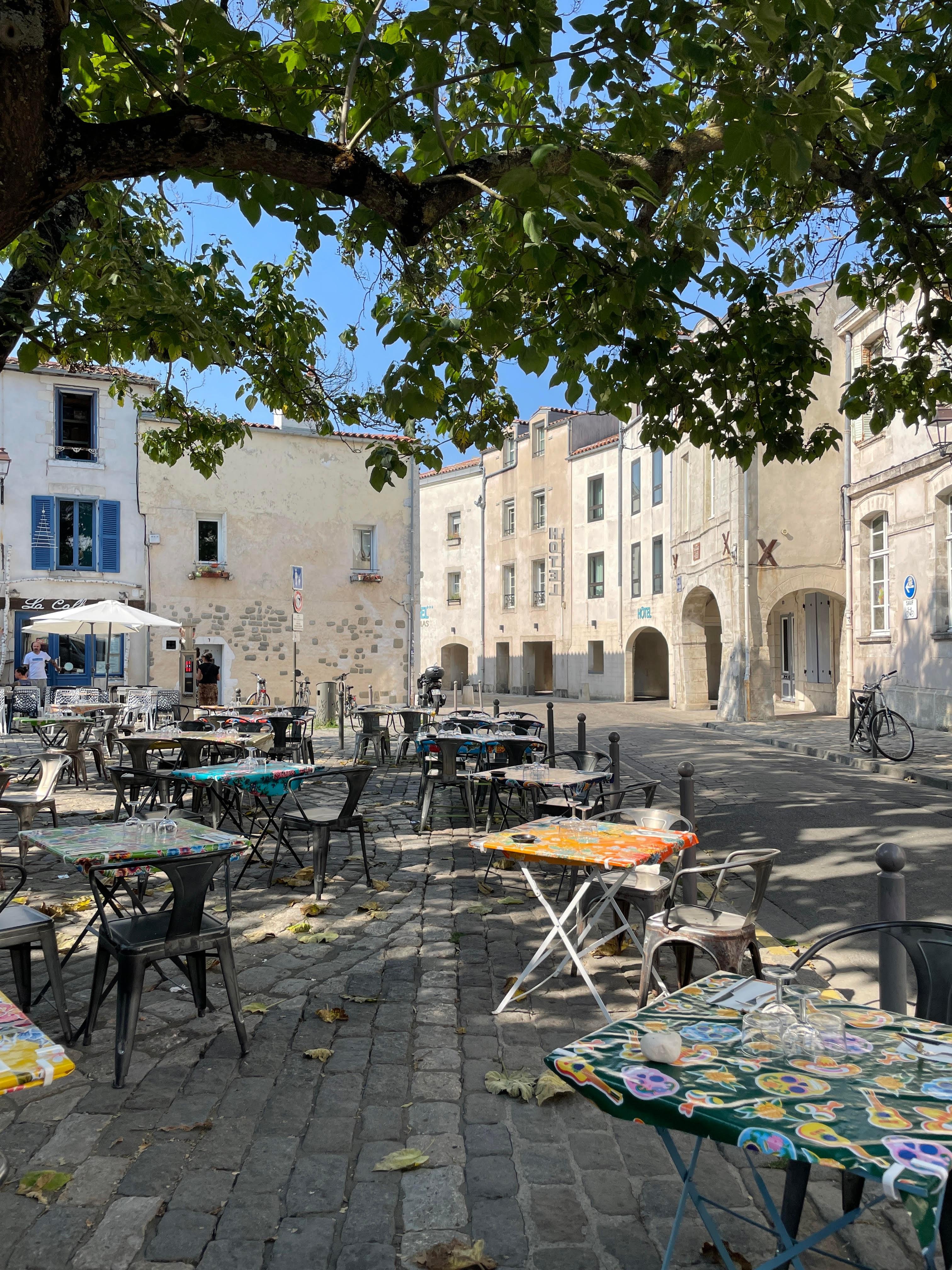 The square by the hotel. Great food options, if a little expensive.