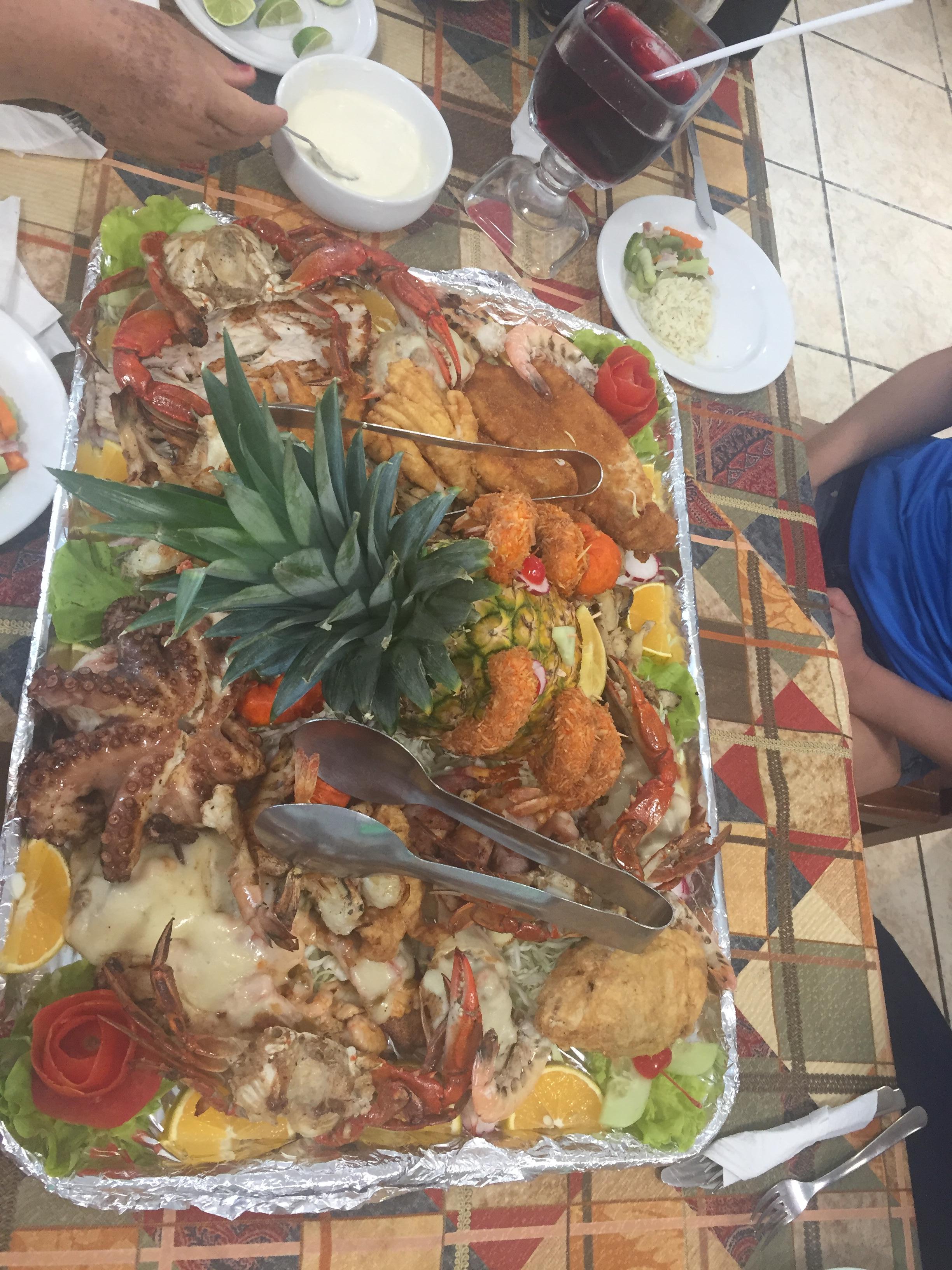 Una rica bandeja de langostinos . 
