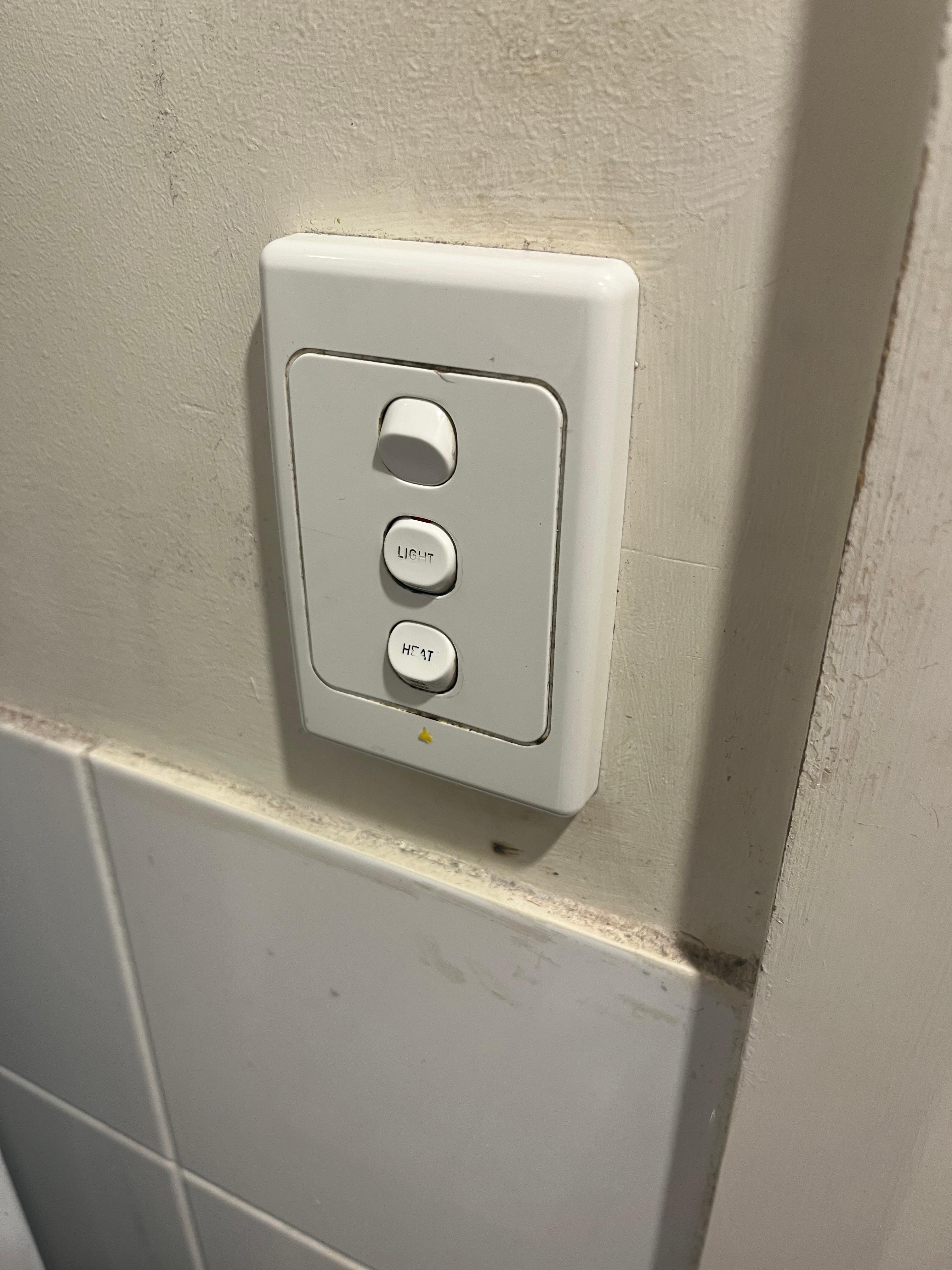 Switch bathroom light broken. Always on