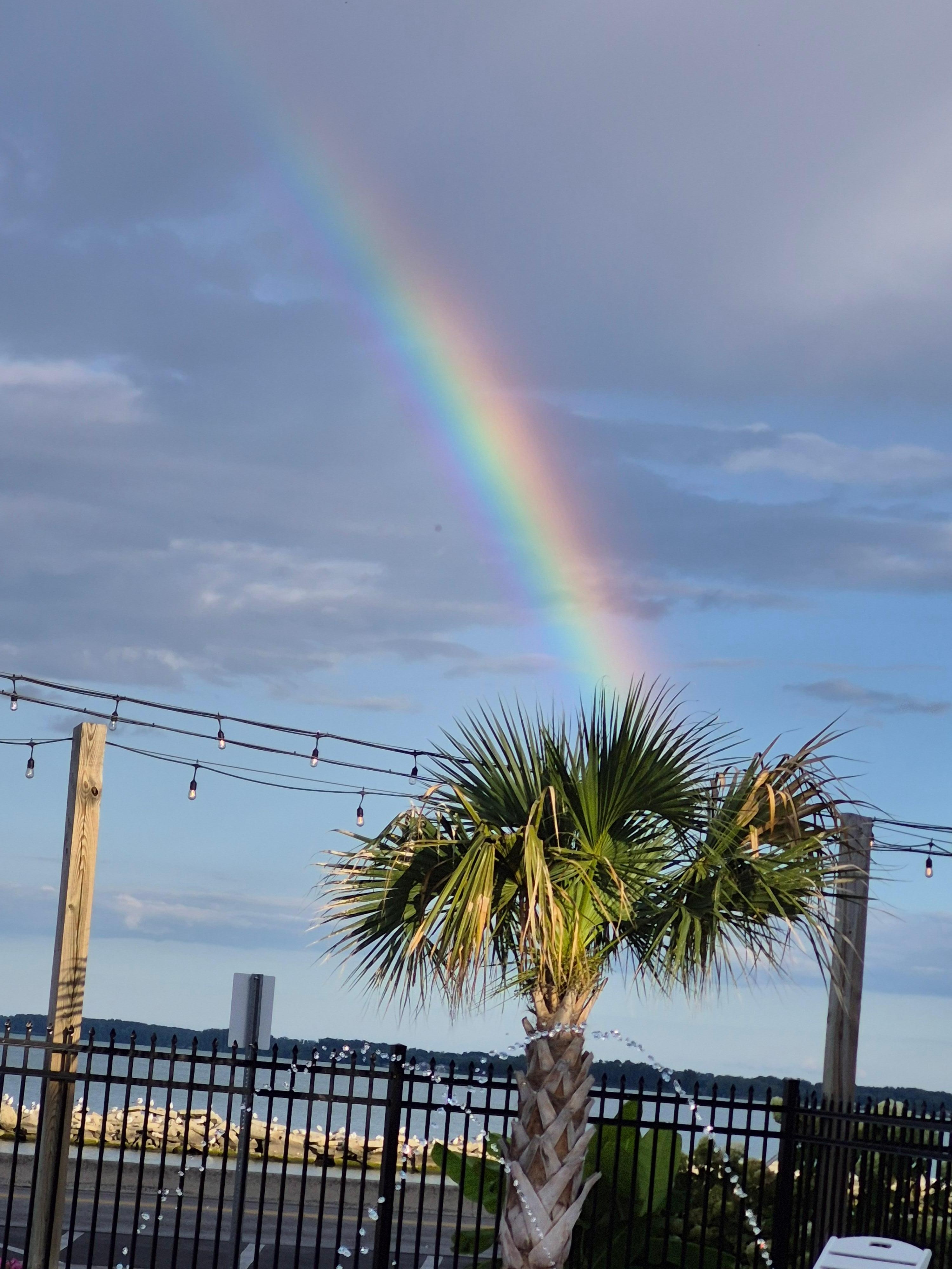 Show a rainbow after a little rain