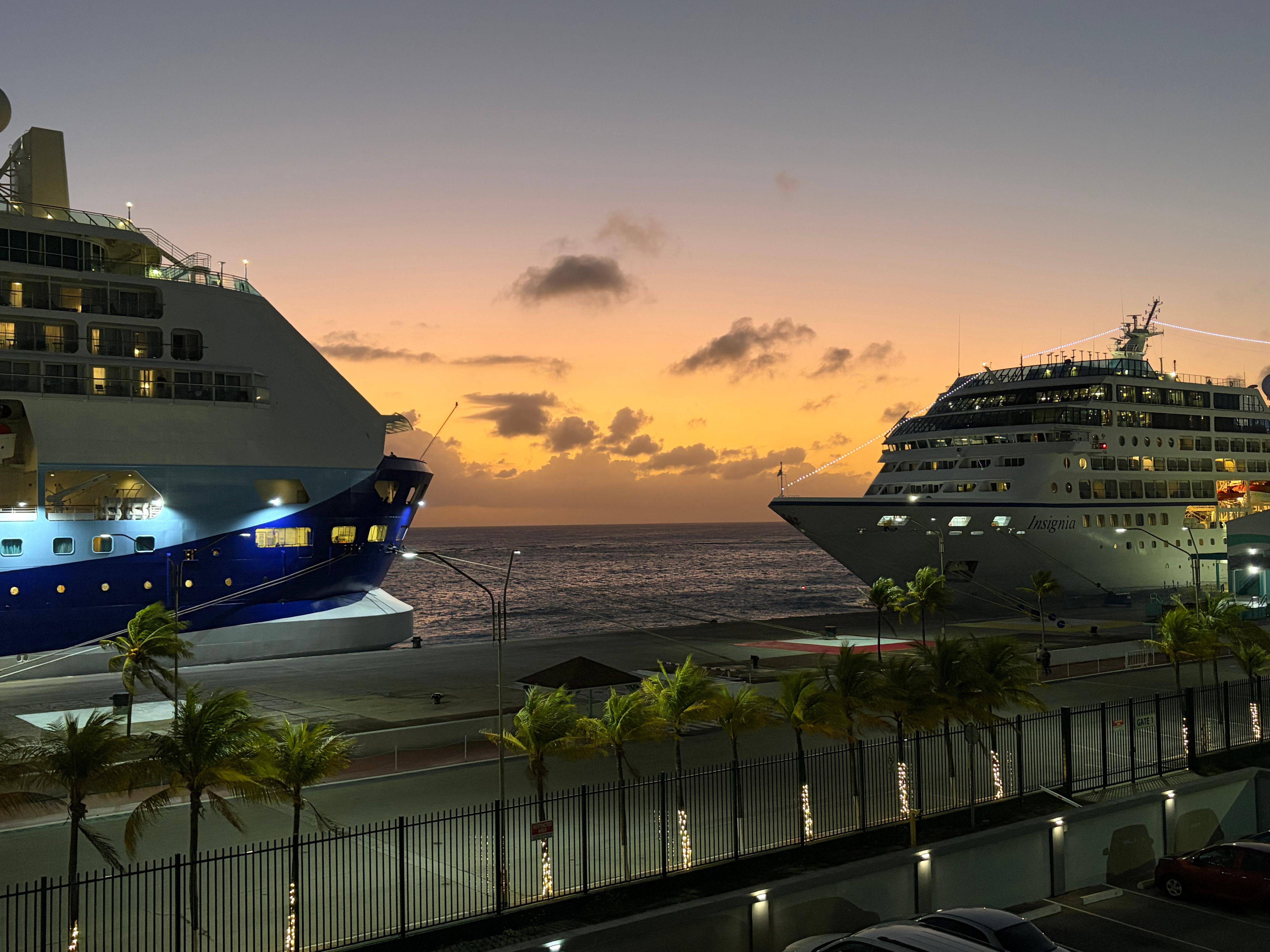 Beautiful view even when cruise ships are docked. 