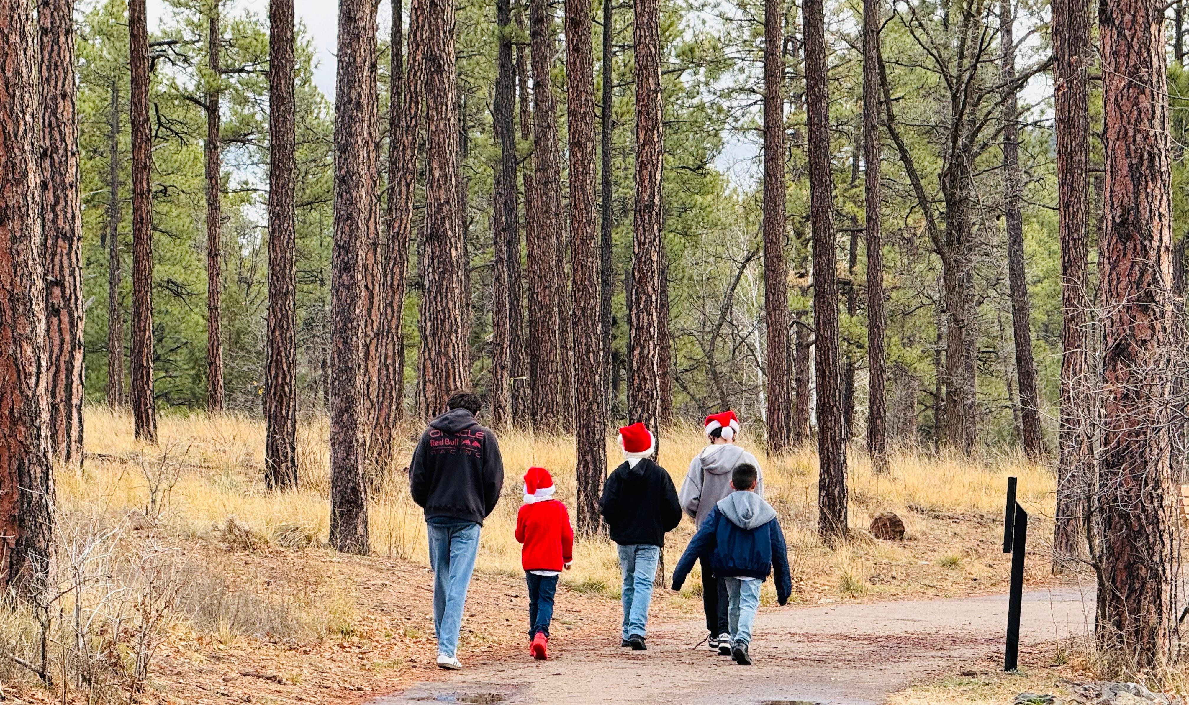 Walking after dinner at nearby lake 
