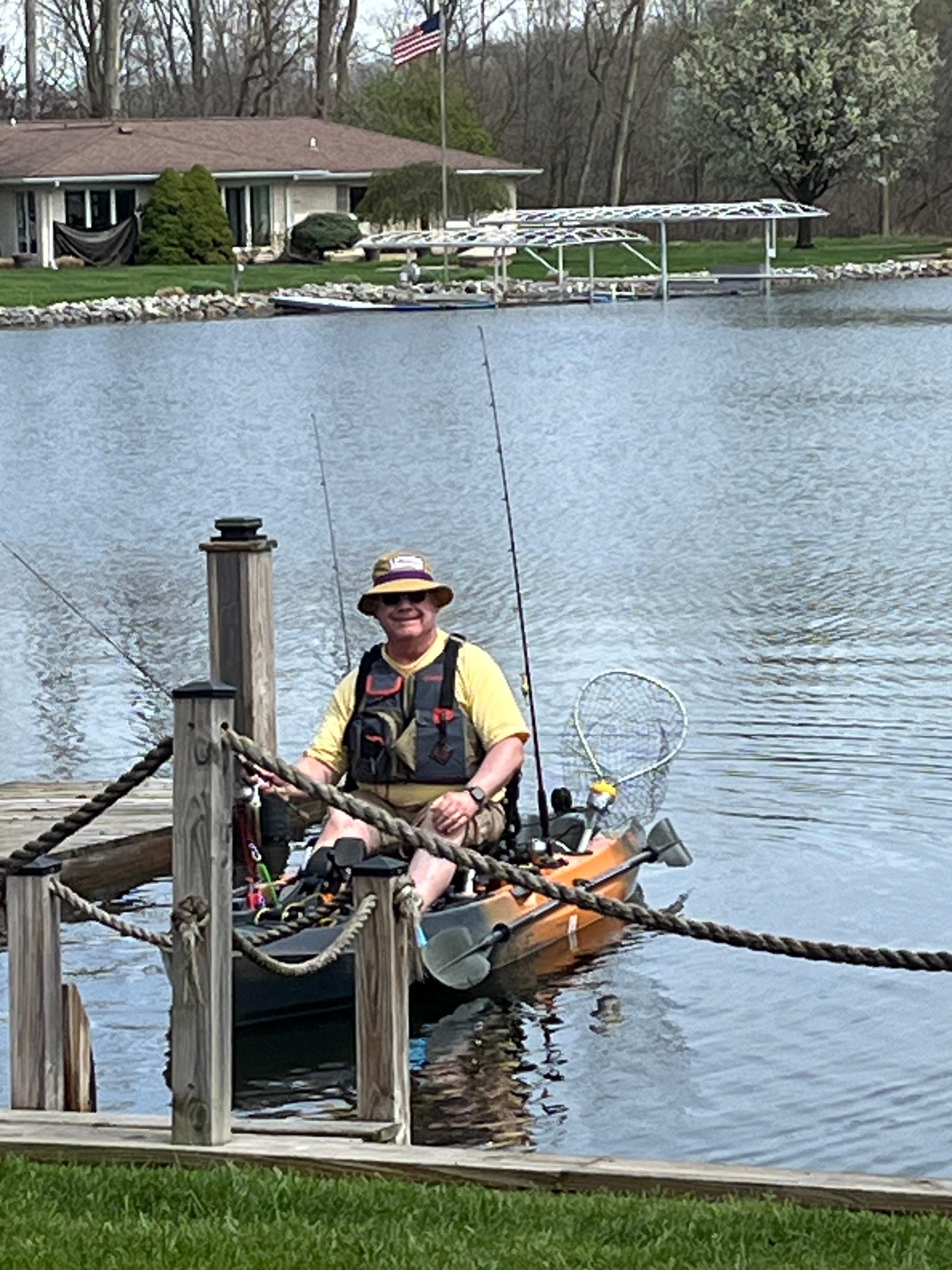 Leaving the boat dock on my kayak heading for the lake.