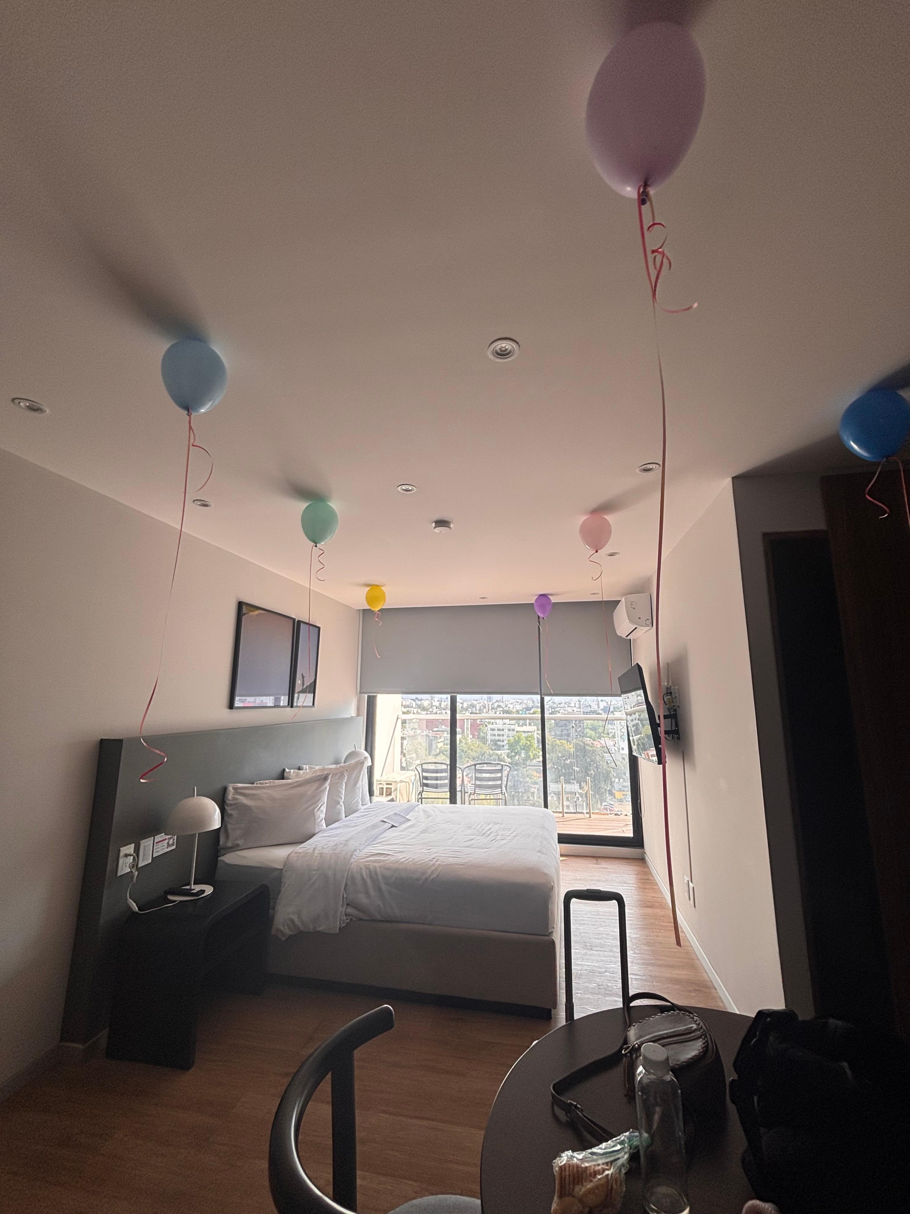Visiting Mexico City to celebrate my Birthday and they were kind enough to decorate my room! 