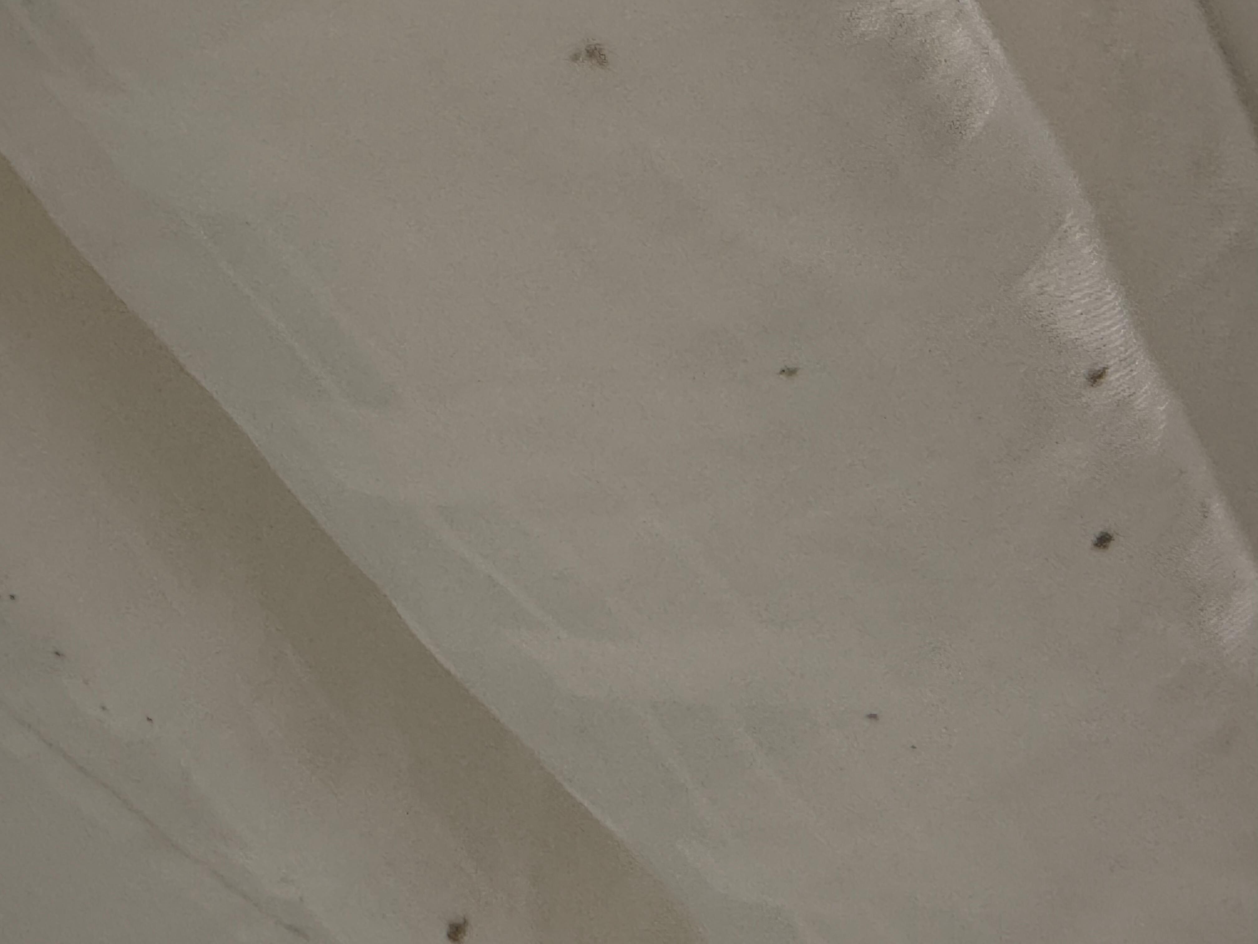Dust and grime on molding in bathroom 