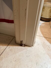 Door frame wood chipping away