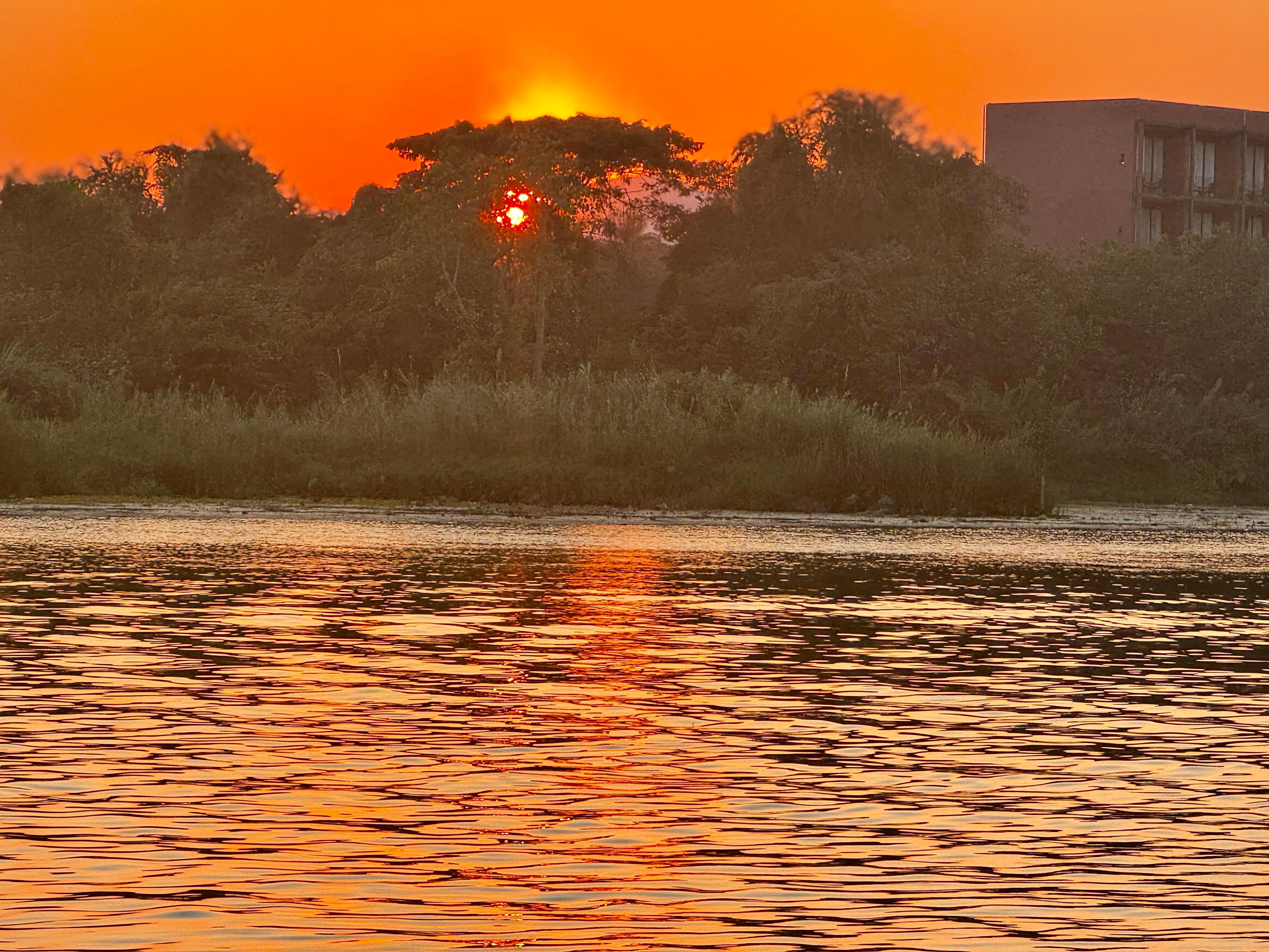 Sunset over the river