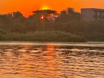 Sunset over the river