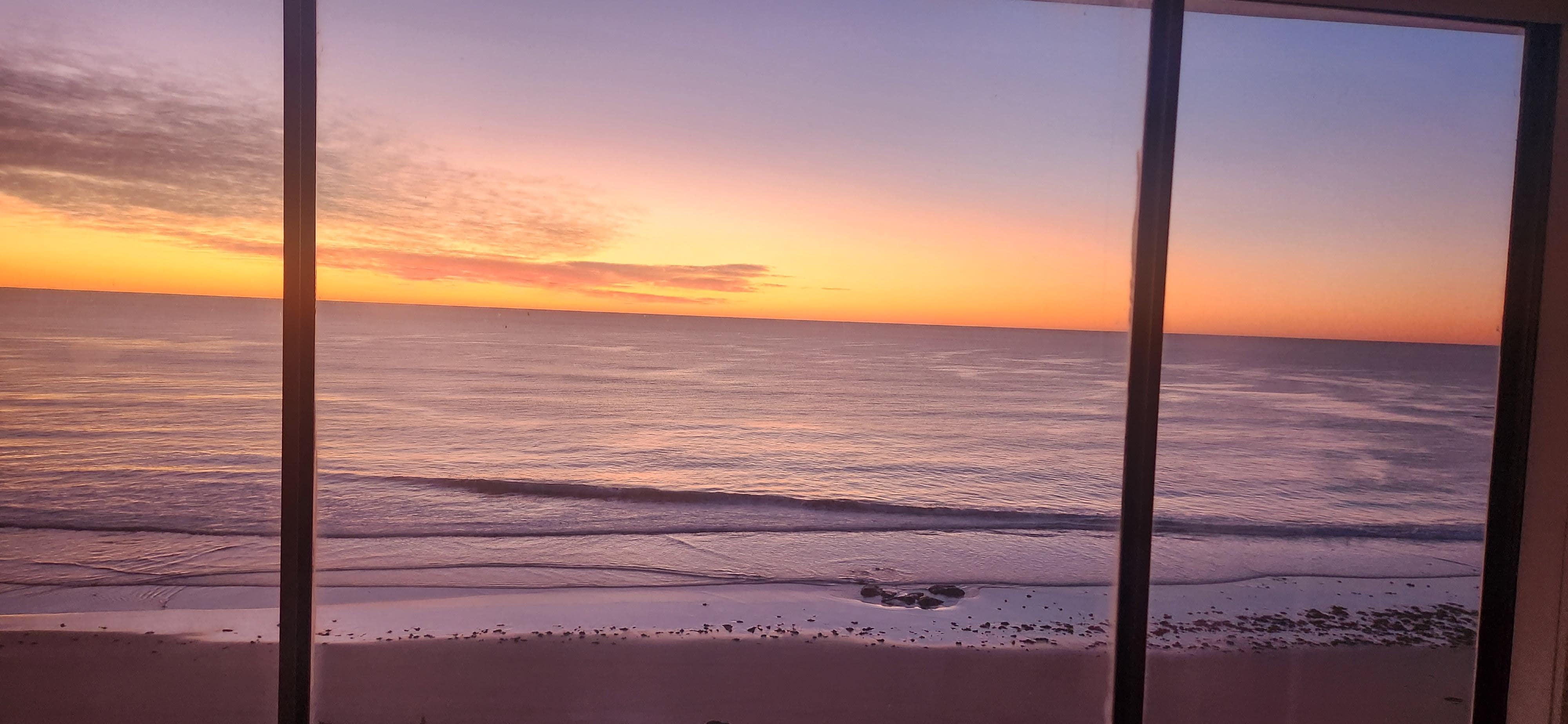 Sunrise from the main bedroom windows.