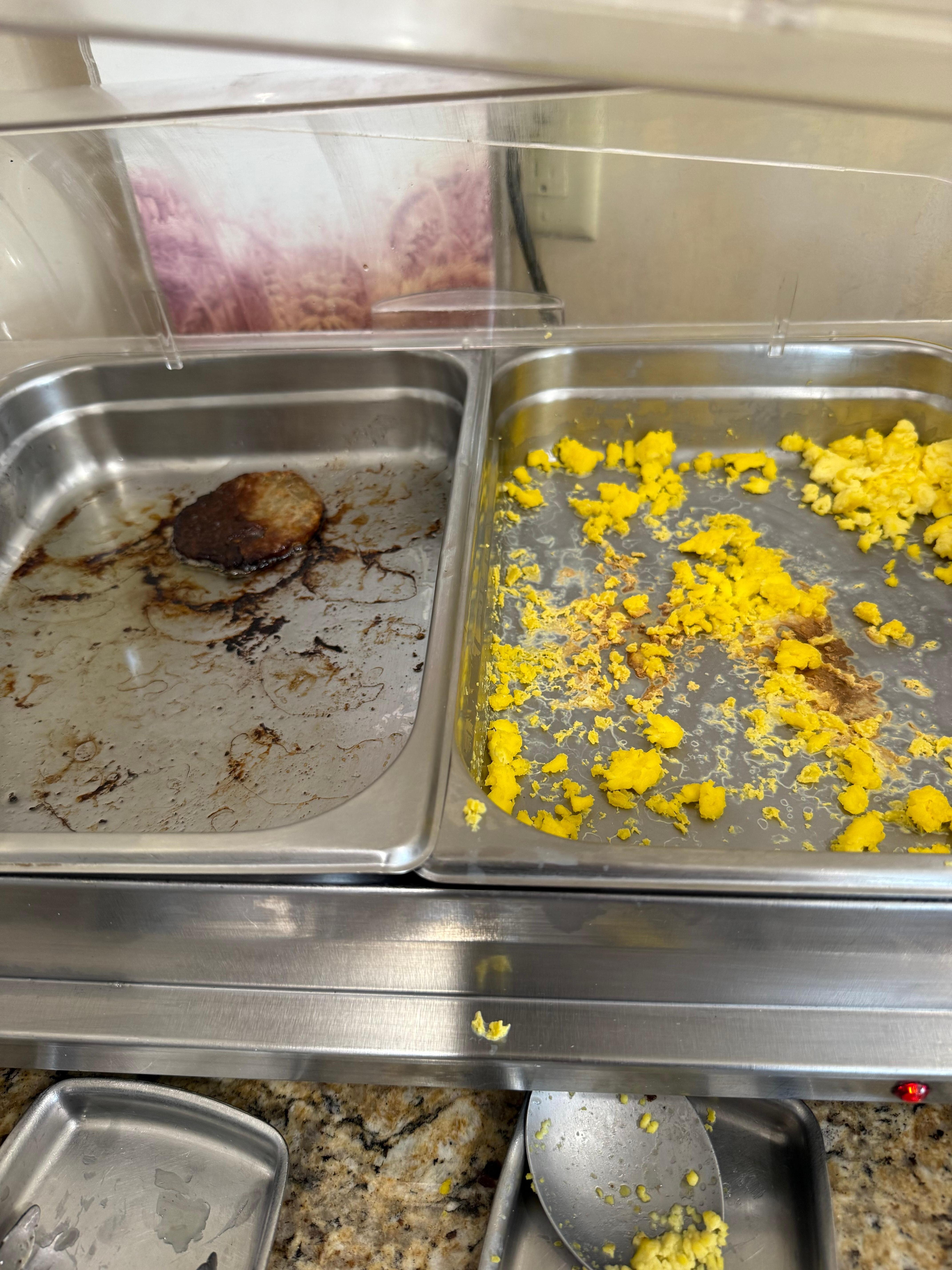 This was 40 minutes before breakfast hours ended— and was not refilled/replaced.