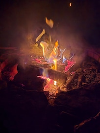 The fire pit was also nice while listening to the water
