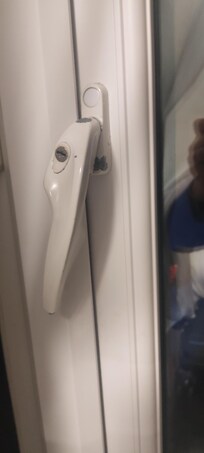 Broken window lock; fortunately when closed no one could open from the outside