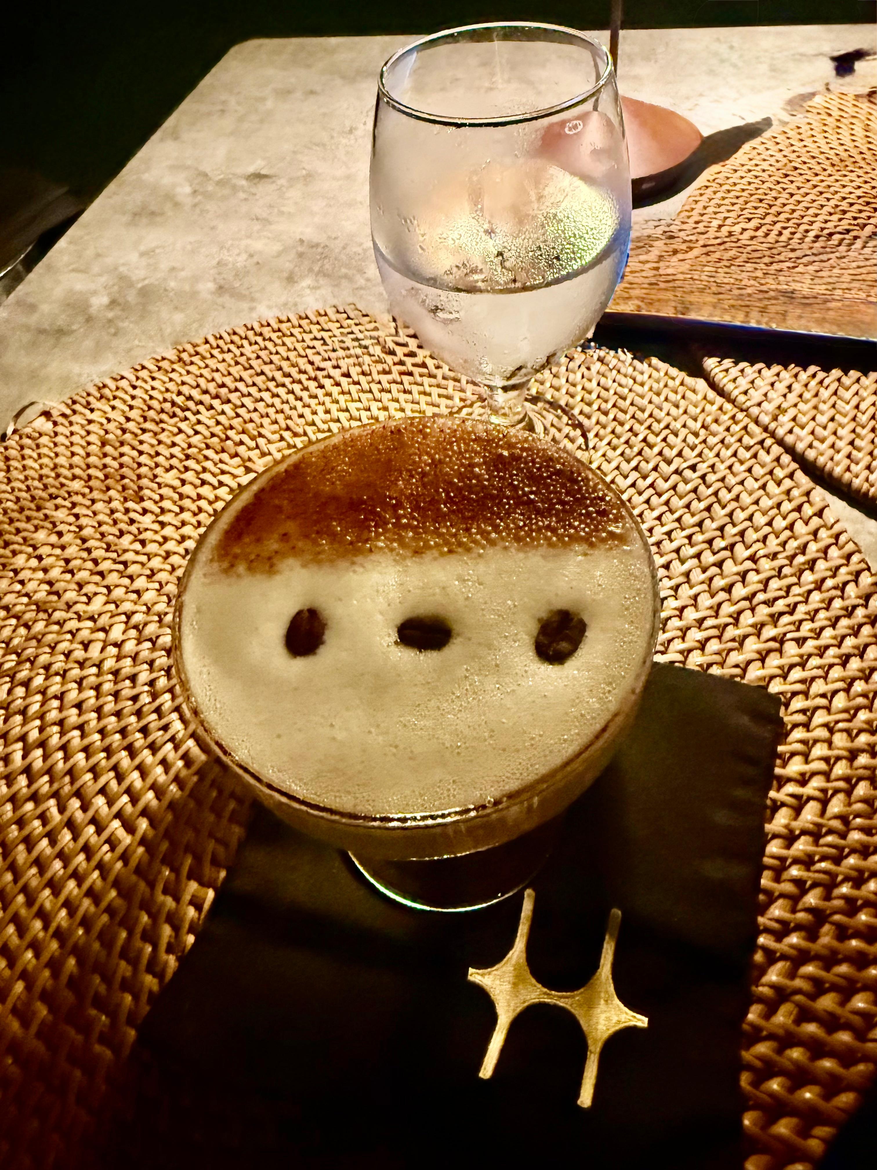 Espresso martini at the rooftop bar.\