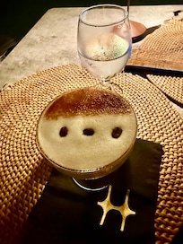 Espresso martini at the rooftop bar.\