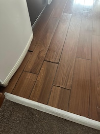 There was visible water damage on the floor