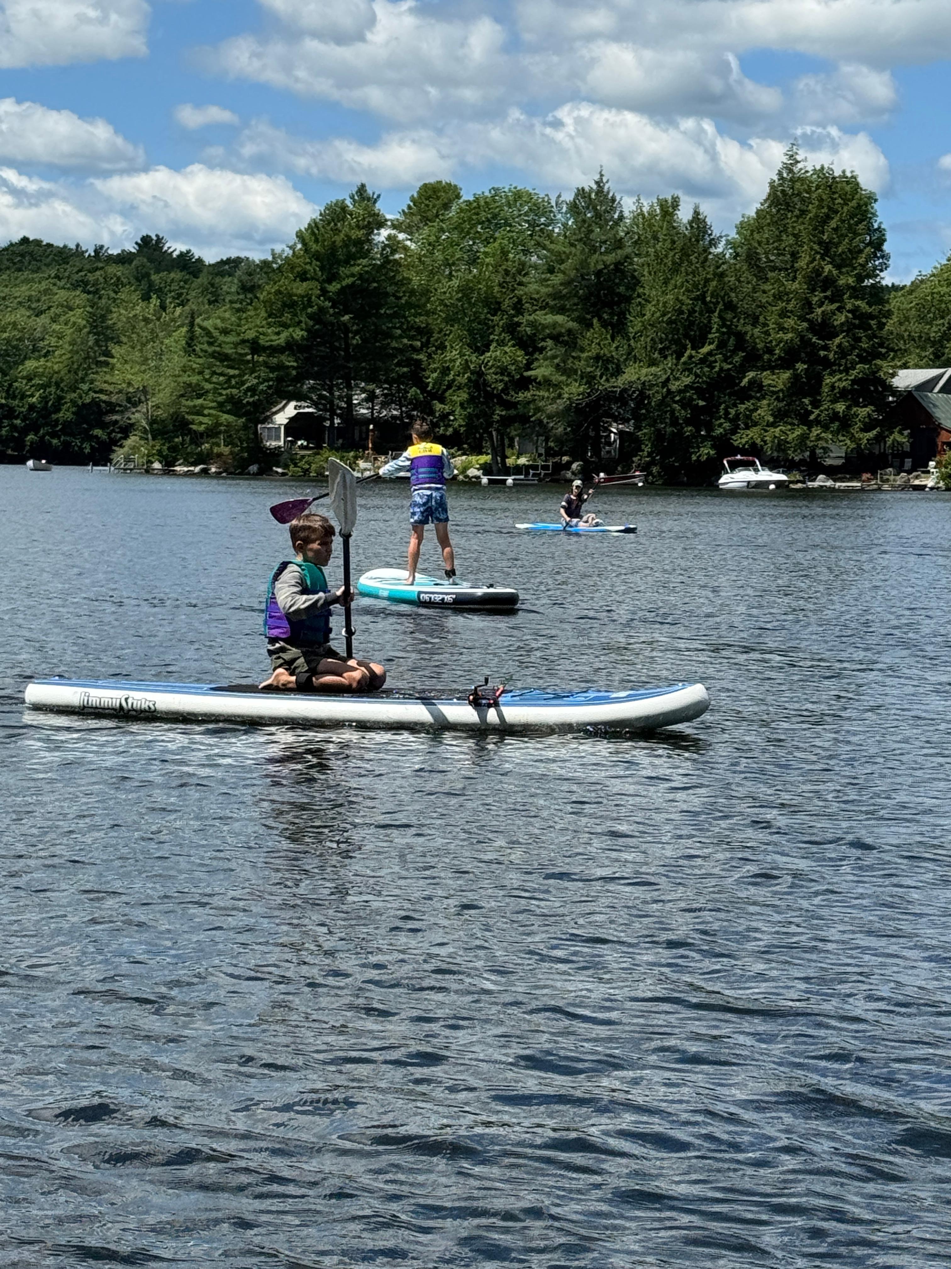 Enjoying the rental provided paddle boards