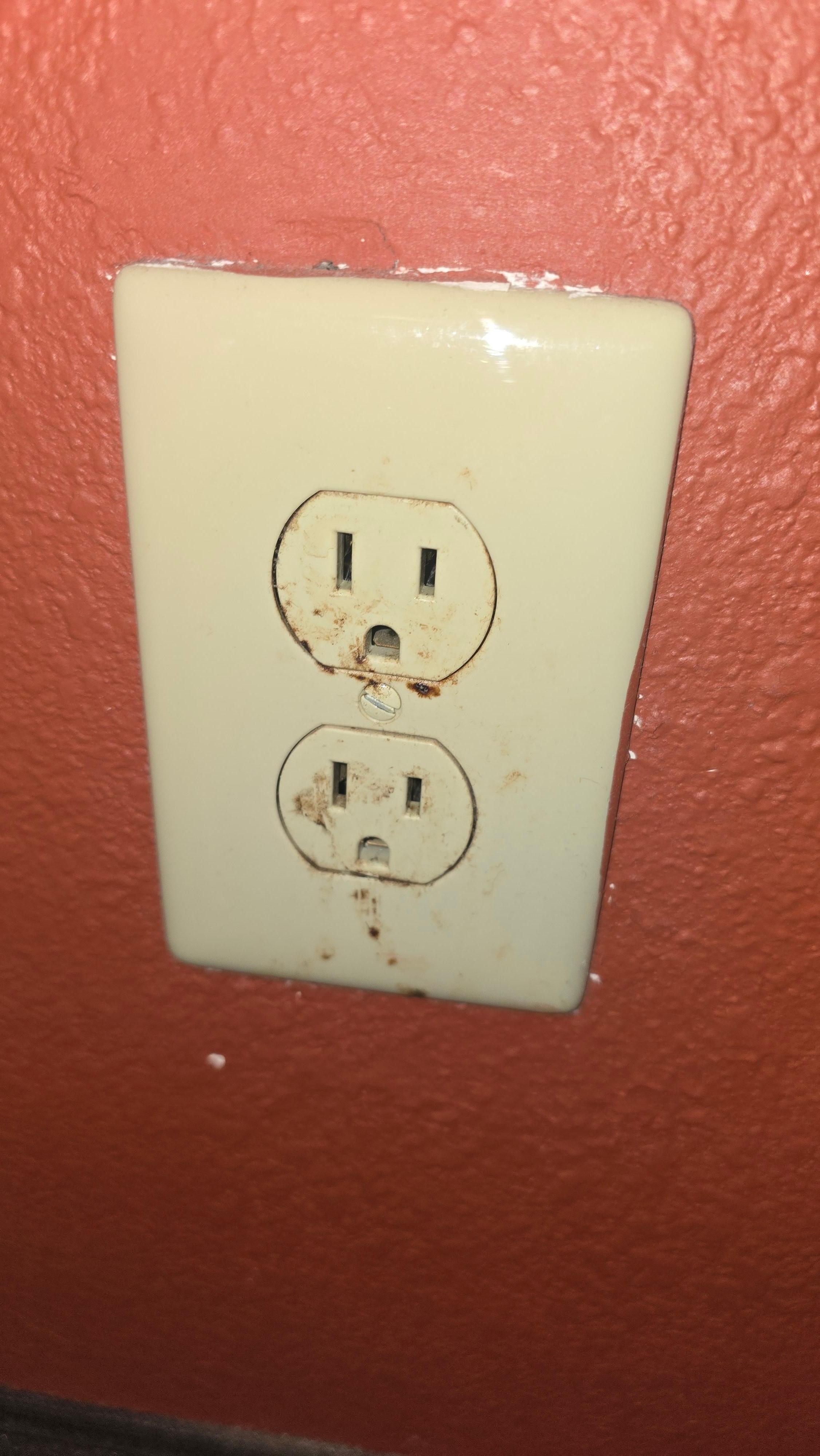 Something possibly poop on outlet