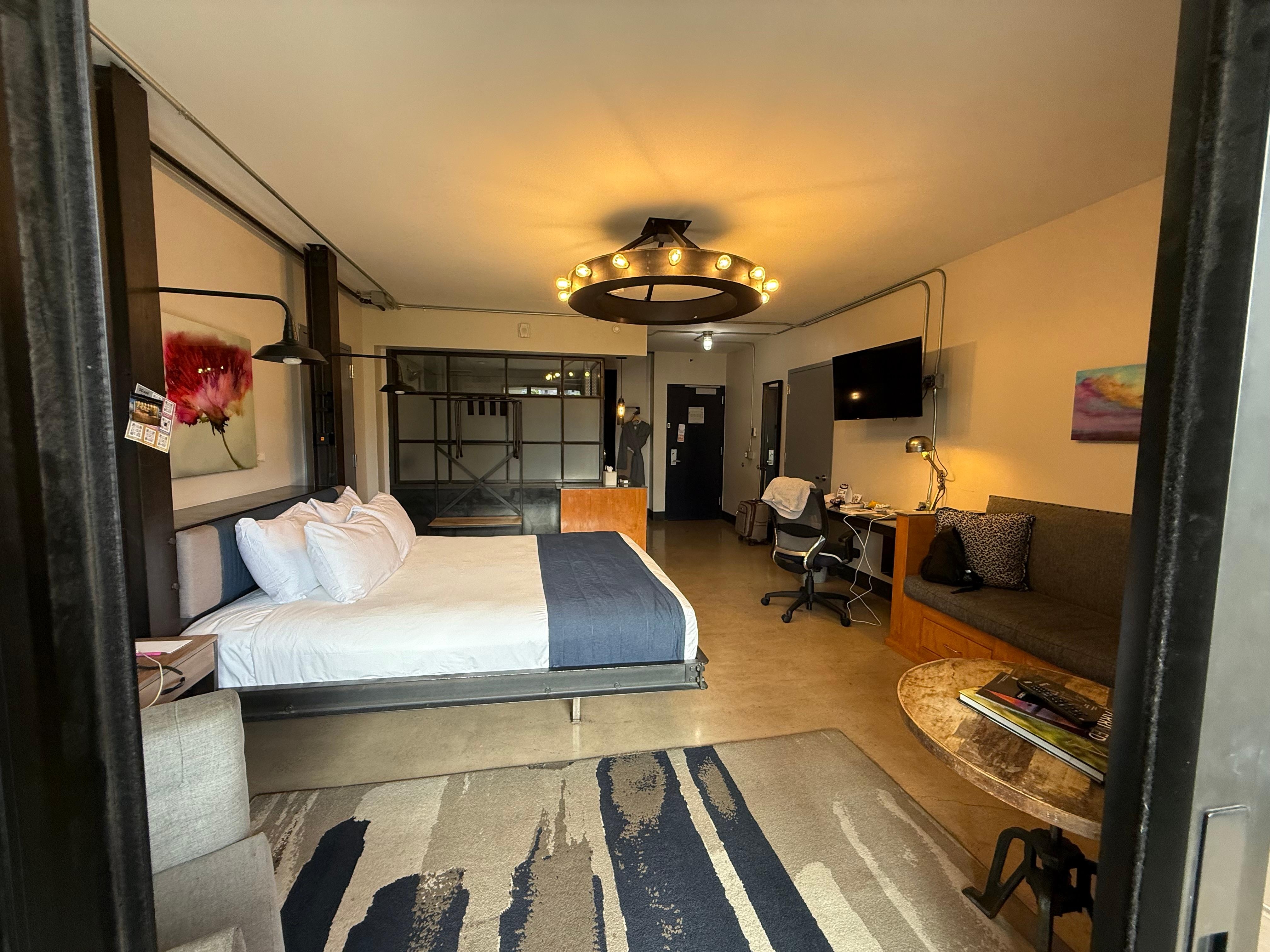 view from the balcony into the room 