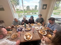 Kitchen table sat all 10 of us!