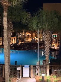 Poolside at night