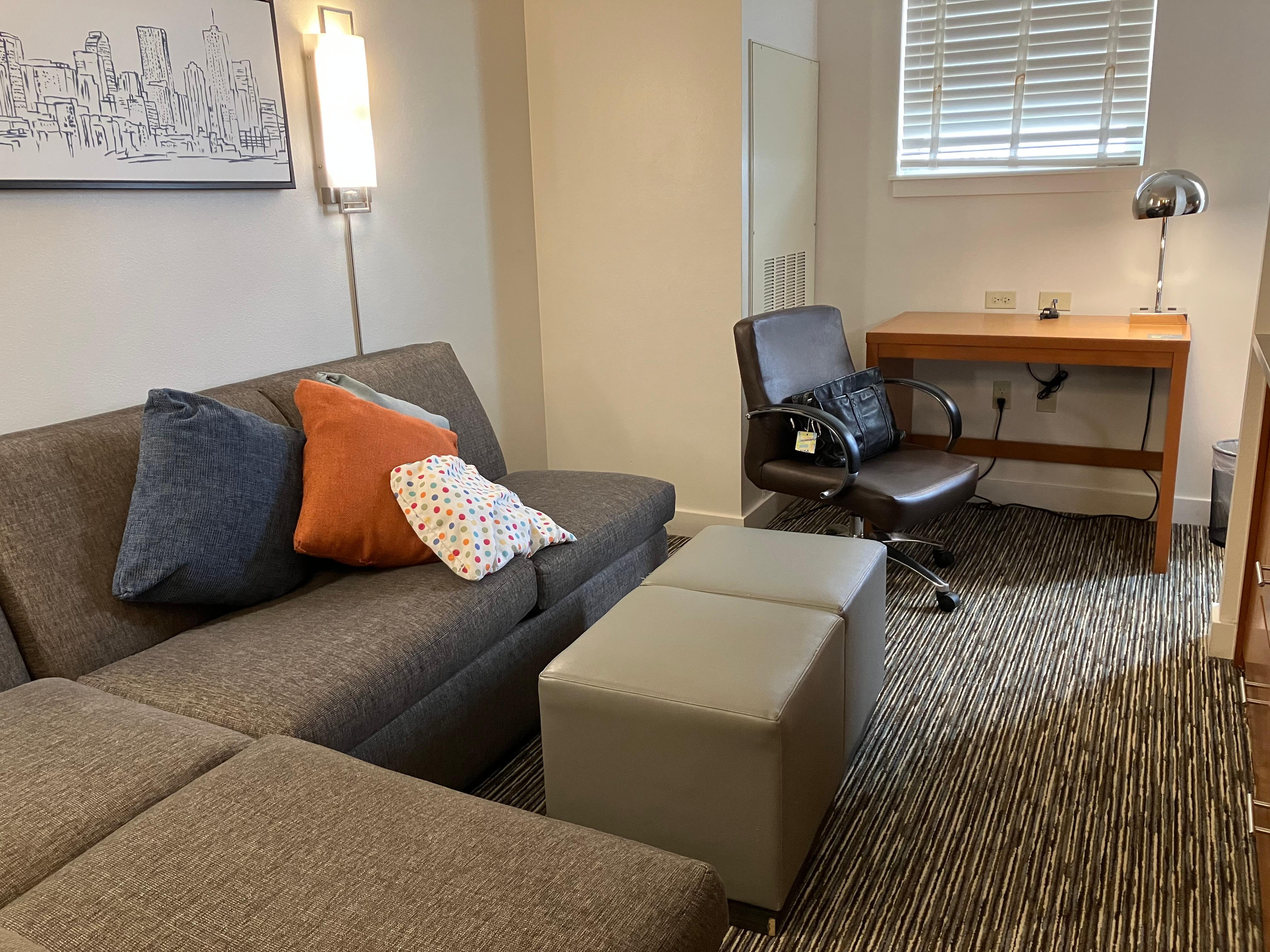 Great couch. 
Desk chair did not rise high enough. 